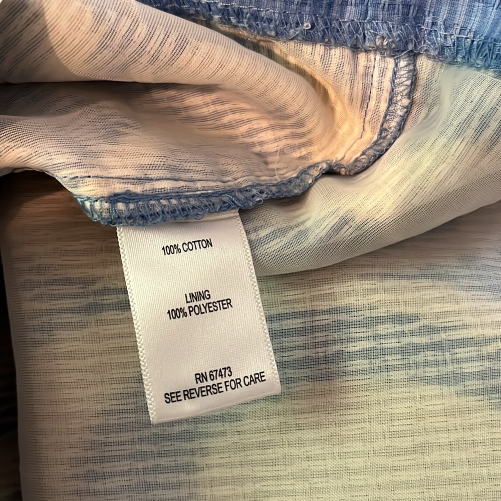 Taylor Dresses Women's Tan and Blue Fit-and-Flare - Picture 9 of 9